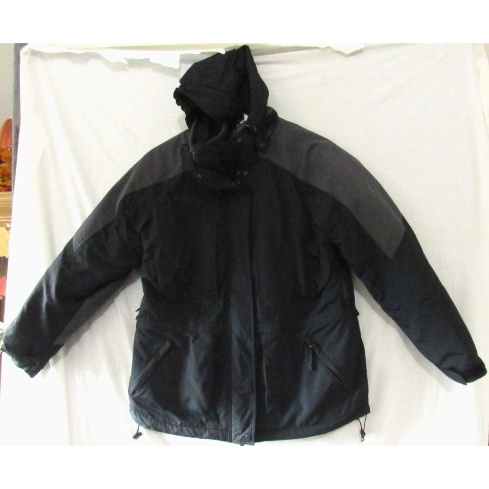 Columbia Sportswear lined Jacket Coat Core Basique Black Gray Womens XL F1SL7216